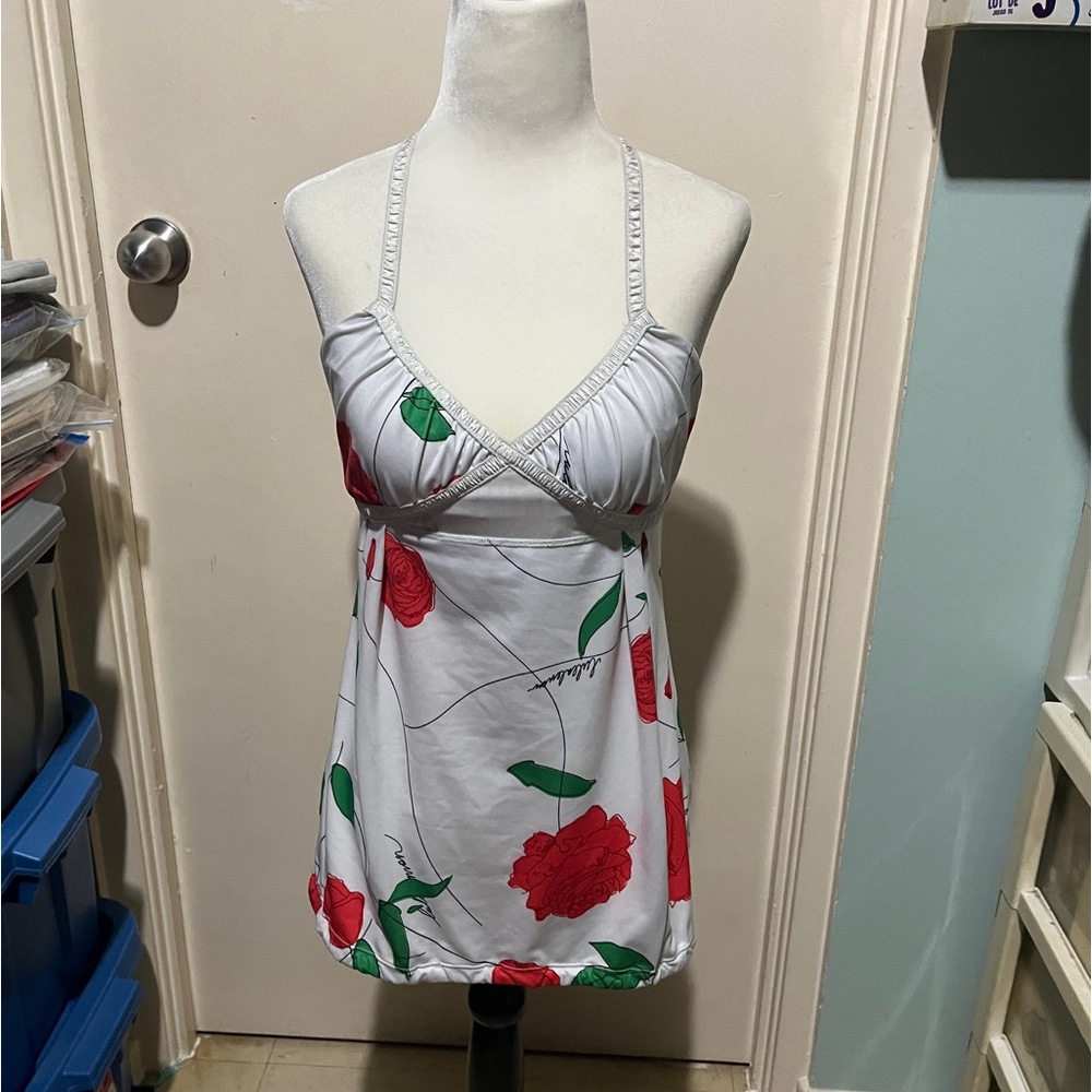 LULULEMON ROSE PRINT SCRIPT DANCE STRAP TANK